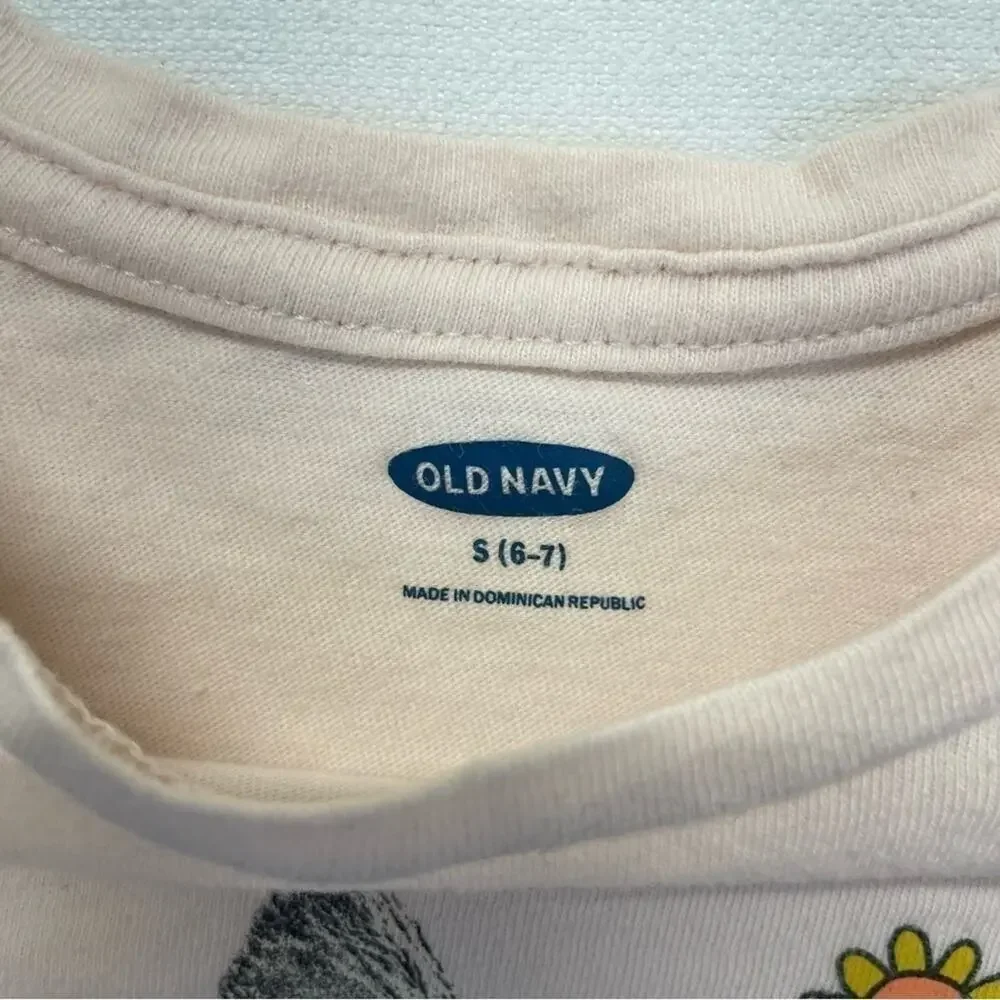 Old Navy Girls Cat Graphic T-Shirt Size 5 Stay Cool Sunglasses Kitty Tee